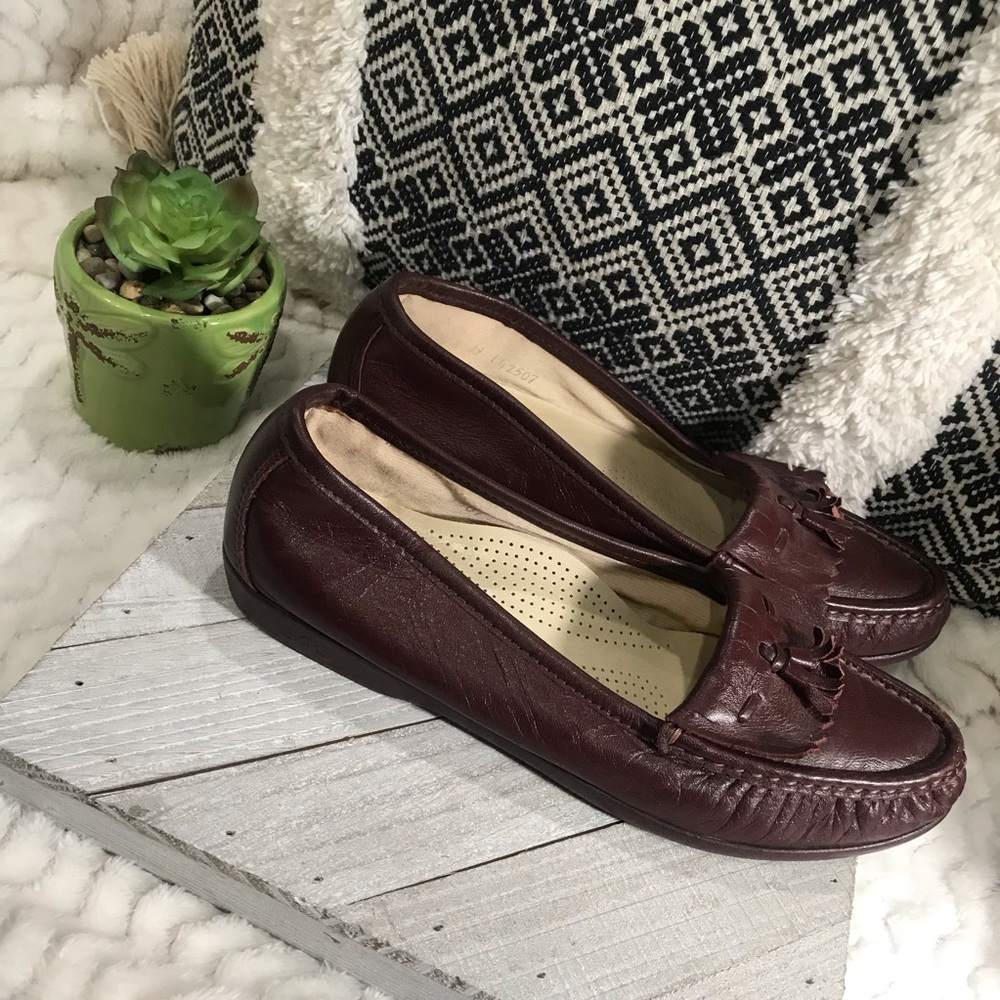 💥SAS Slip On Leather Tassel Loafer Shoes